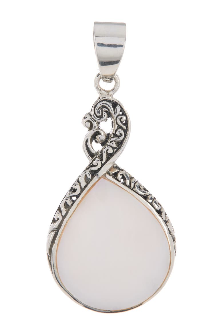 Balinese Sterling Silver Mother-of-Pearl Pendant, Main, color, WHITE