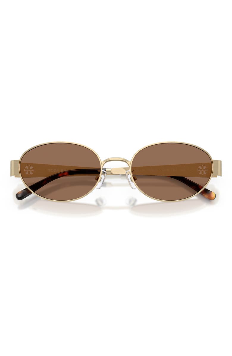 Tory Burch 54mm Oval Sunglasses, Alternate, color, Light Gold / Dark Brown