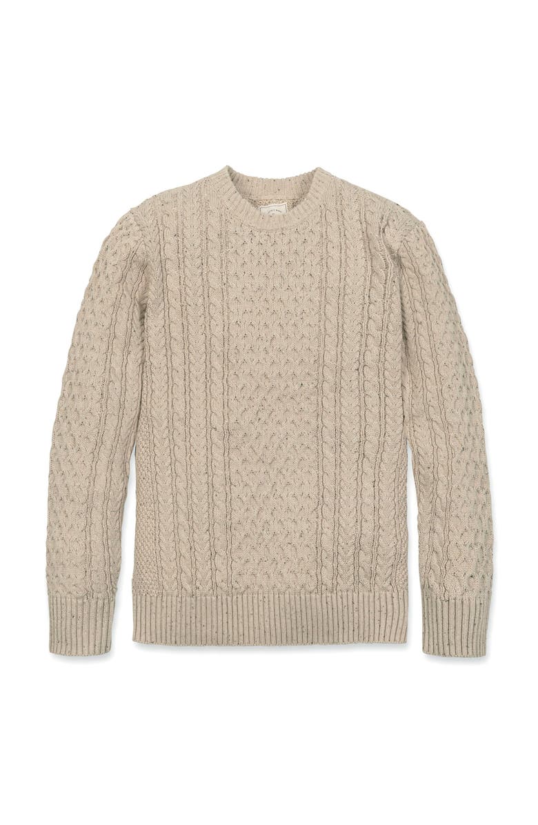 Hope & Henry Organic Cotton Fisherman Sweater, Alternate, color, Natural Fleck