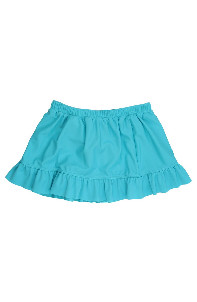 RuffleButts Swim Bow Skirt Cover-Up, Alternate, color, Bright Aqua