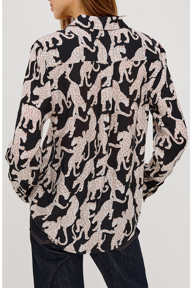 Alyssa Button Front Shirt, Alternate, color, ONYX JAGUAR