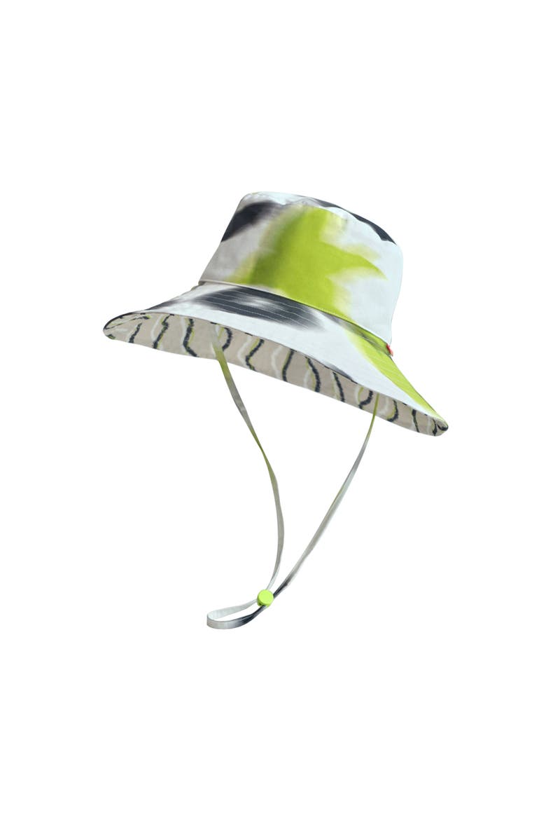 FRIDA x LOST PATTERN "Frida's Dream" Cotton Reversible Sun Hat, Main, color, Green