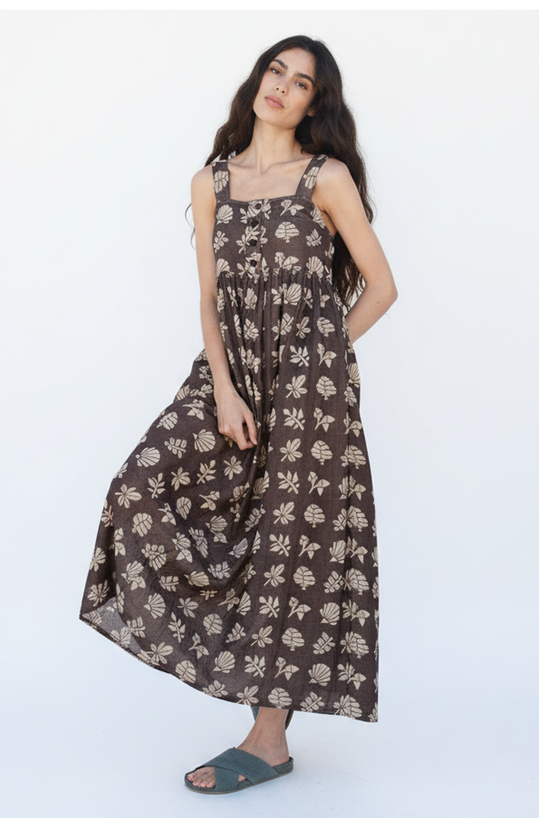 Ace & Jig Gabby Button-up Ankle Length Dress, Main, color, Botanical