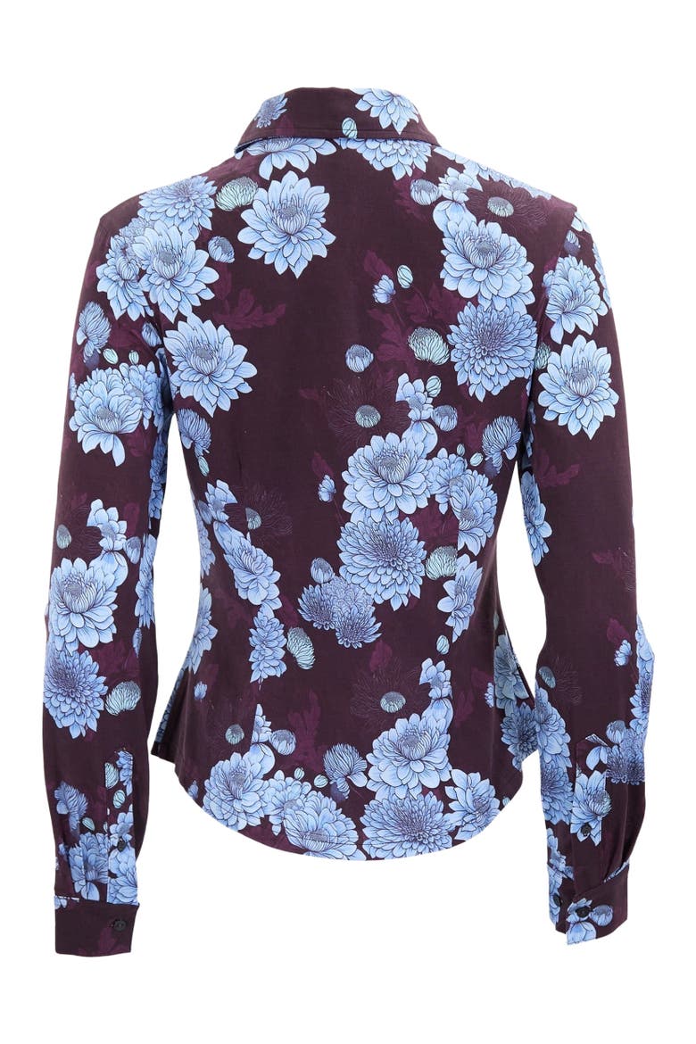 Stephanie Stretch Knit Shirt, Alternate, color, Serious Floral Plum