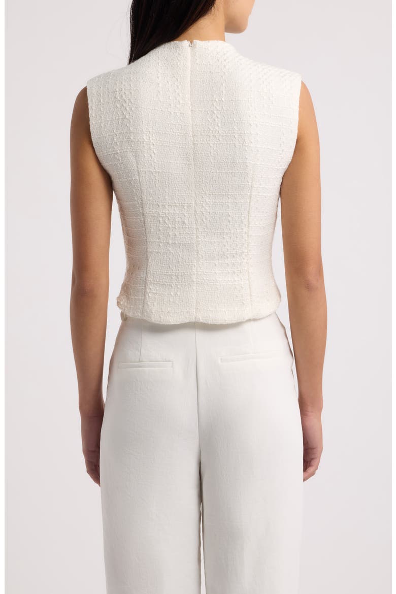 Bouclé Top, Alternate, color, WHITE