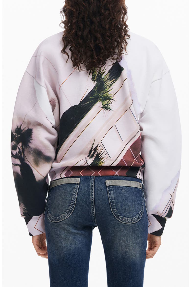 Abstract Print Crewneck Sweatshirt, Alternate, color, MATERIAL FINISHES