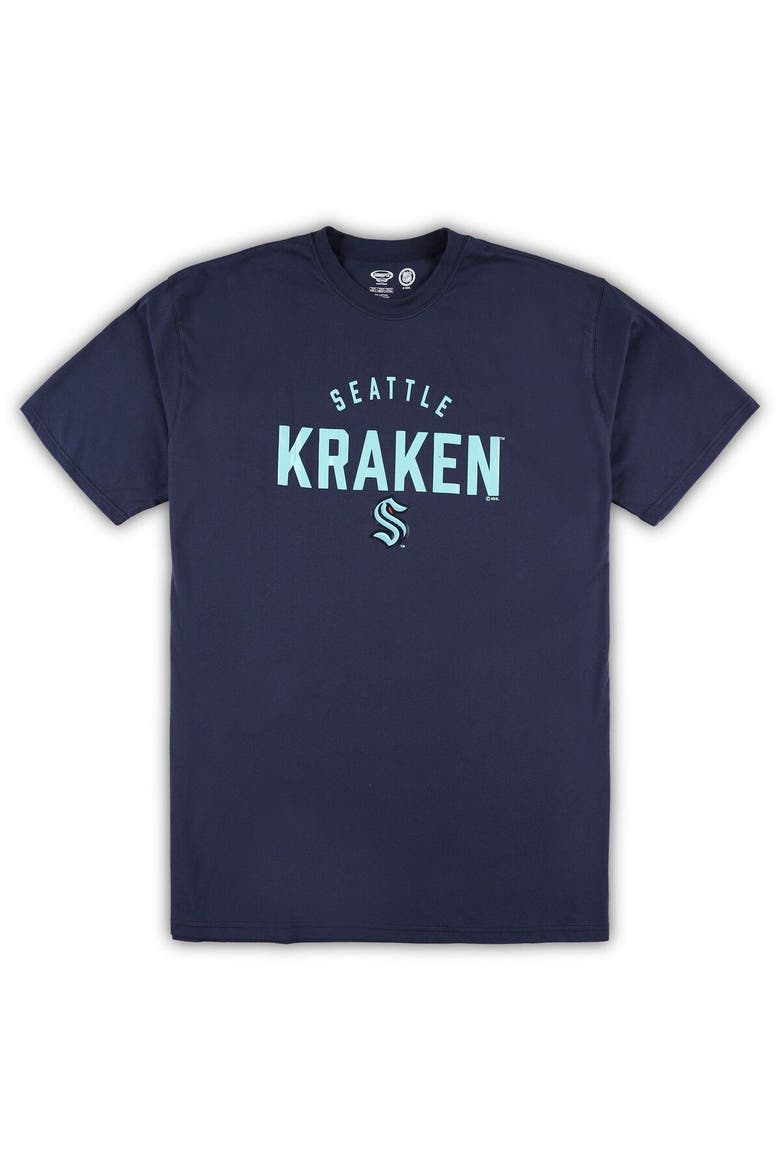 Men's Seattle Kraken Navy/Heather Gray Big & Tall T-Shirt & Pants Lounge Set, Alternate, color, Navy