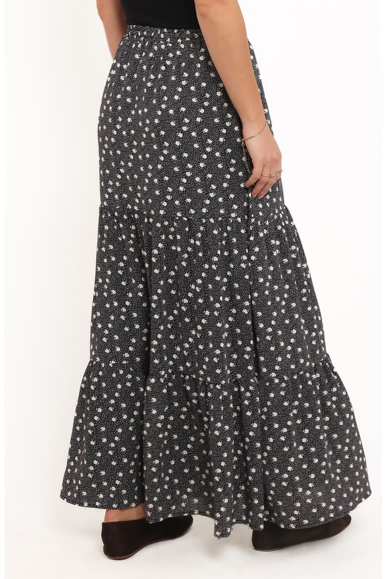 Vincent Tiered Maxi Skirt, Alternate, color, BLACK SPOT