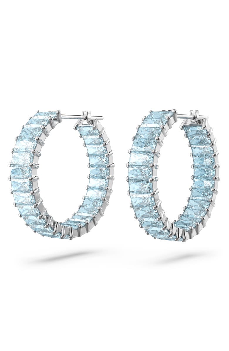 Swarovski Matrix Hoop Earrings, Alternate, color, Blue