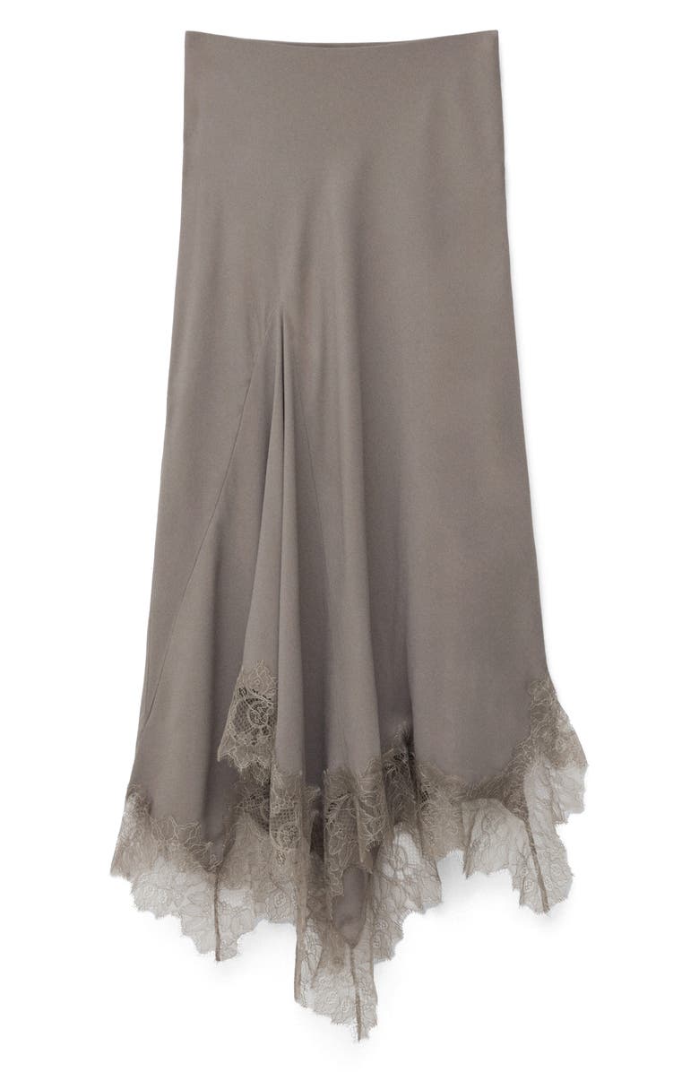 & Other Stories Lace Trim Handkerchief Hem Midi Skirt, Alternate, color, 