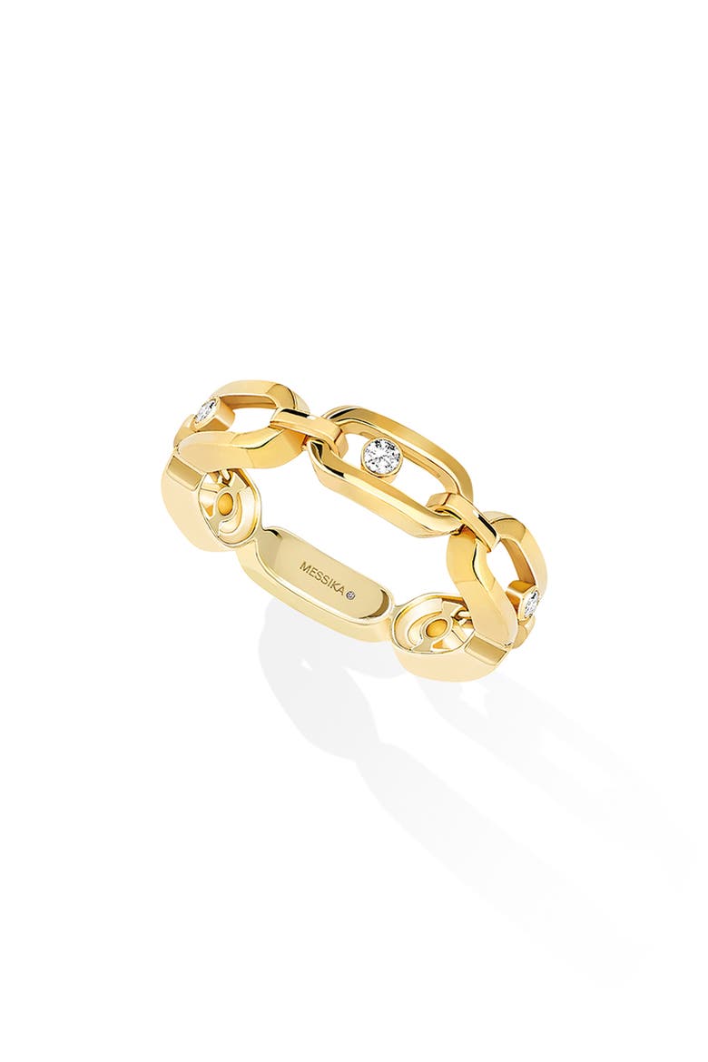 Move Uno Diamond Link Ring, Main, color, YELLOW GOLD