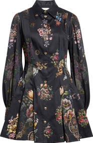 Camilla Floral Long Sleeve Stretch Cotton Shirtdress