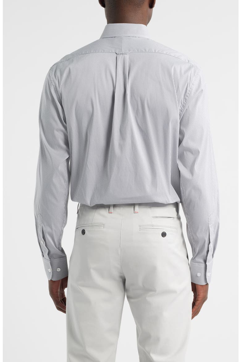 Regular Fit Grey Gingham Check Cotton Button-Down Oxford Shirt, Alternate, color, GRAY