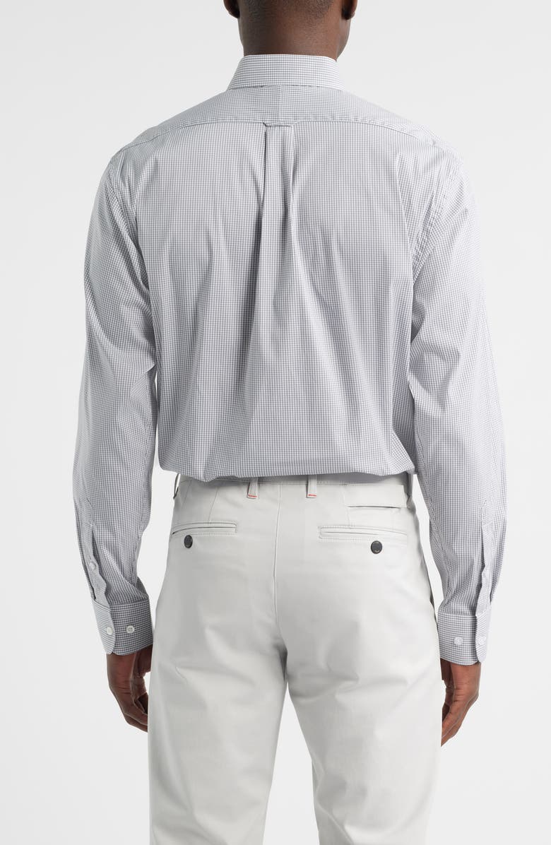 Roffe Accessories Eagle Regular Fit Grey Gingham Check Cotton Button-Down Oxford Shirt, Alternate, color, Gray