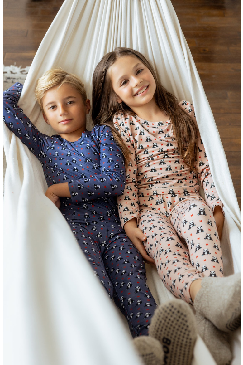 Girls Panda Pattern Footie, Alternate, color, Panda Pattern