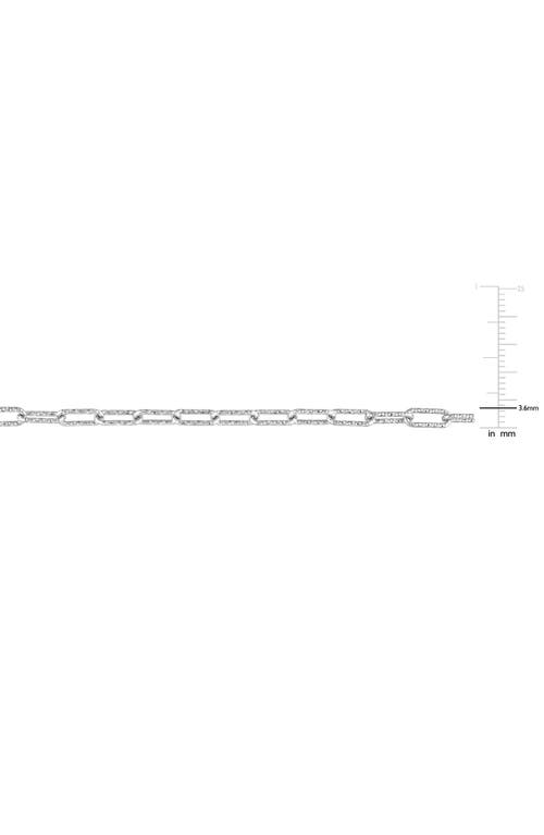 Delmar Textured Paper Clip Chain Necklace In Silver