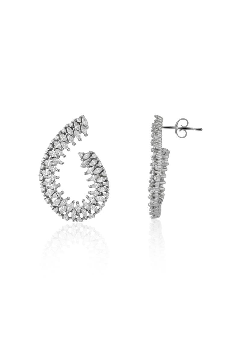 Spero London Chunky Spiral Helix Sterling Silver Earrings, Main, color, Silver