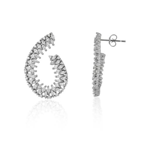 Spero London Chunky Spiral Helix Sterling Silver Earrings In Metallic