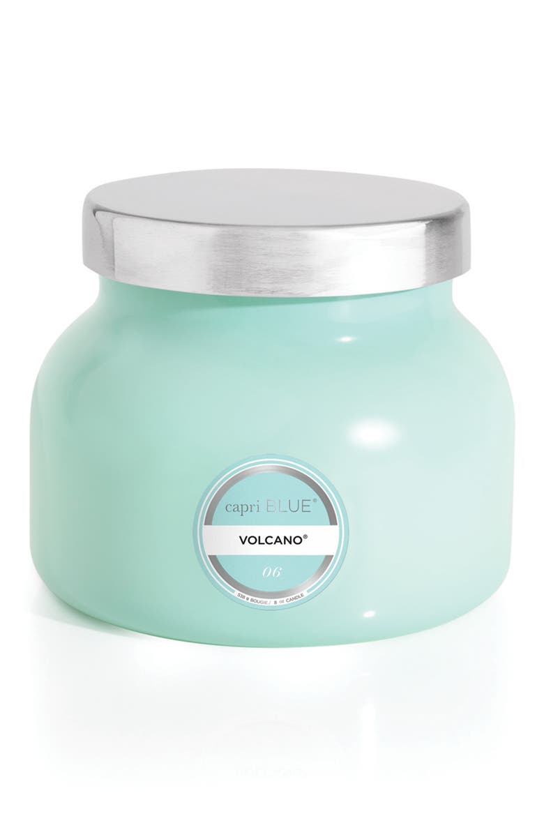 Volcano Petite Aqua Signature Jar Candle, Main, color, VOLCANO