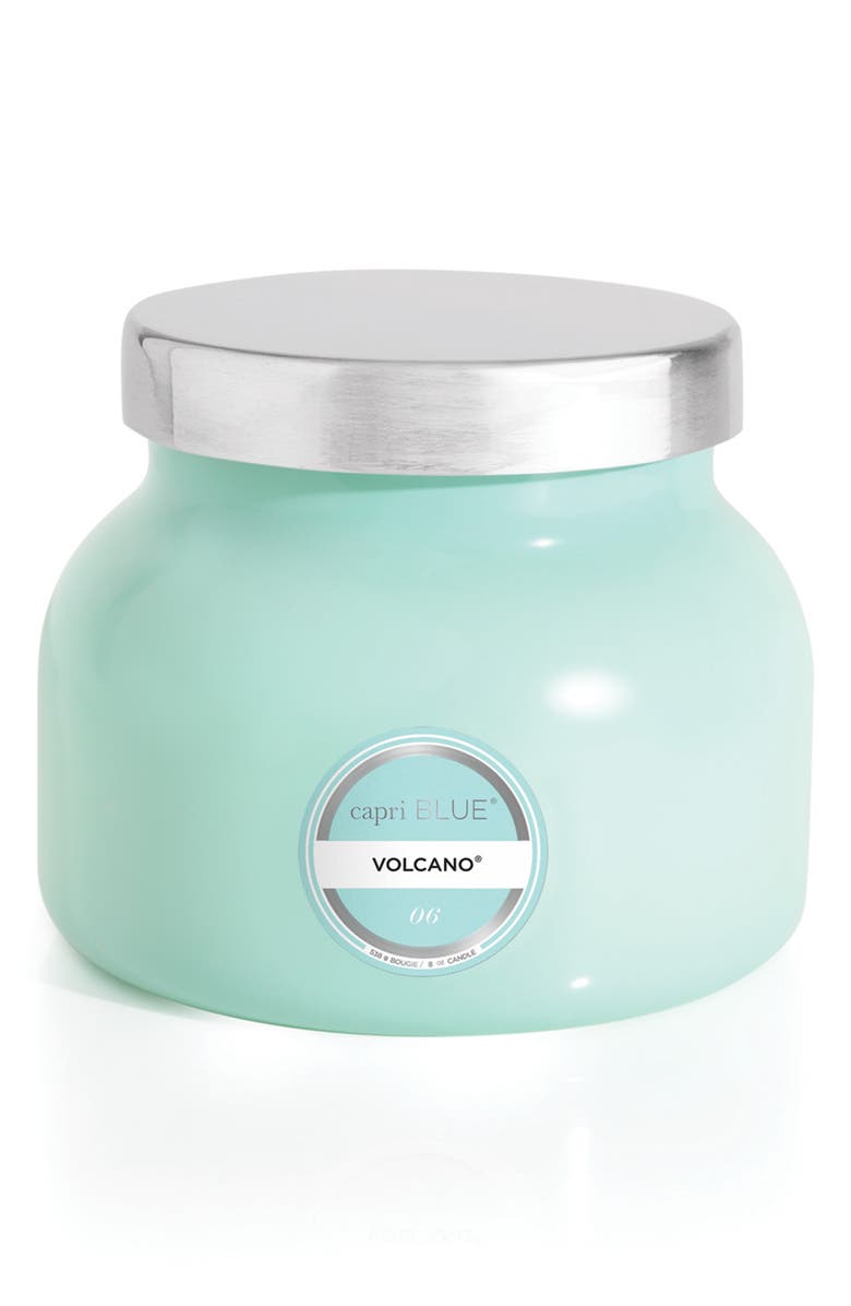 Capri Blue Volcano Petite Aqua Signature Jar Candle, Main, color,