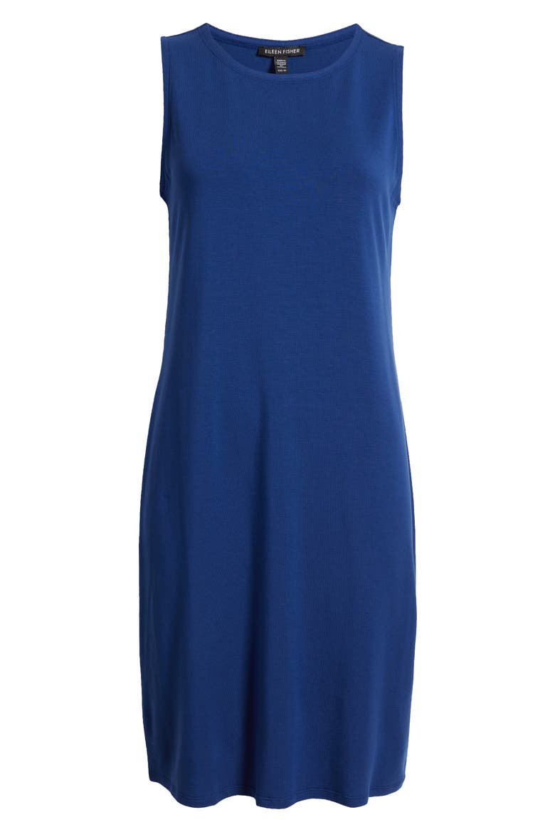 Jersey Shift Midi Dress, Alternate, color, DEEP DIVE