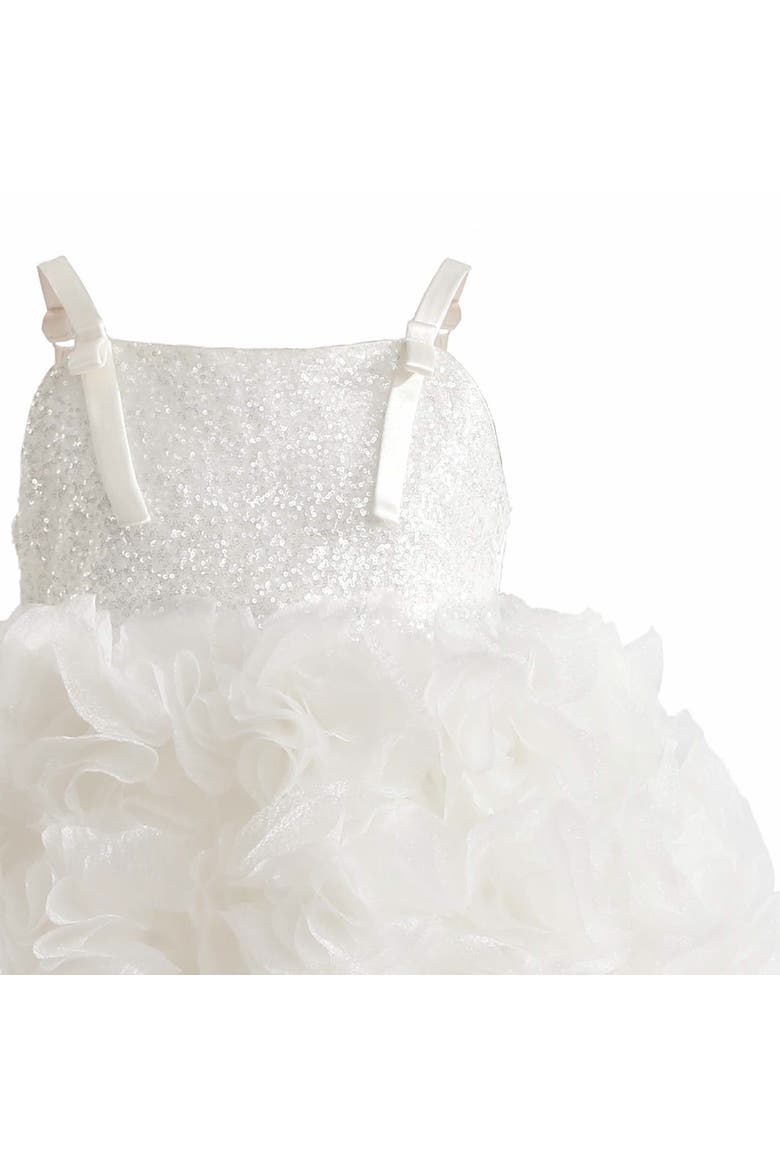 Arabella Glitter Ruffle Dress, Alternate, color, White