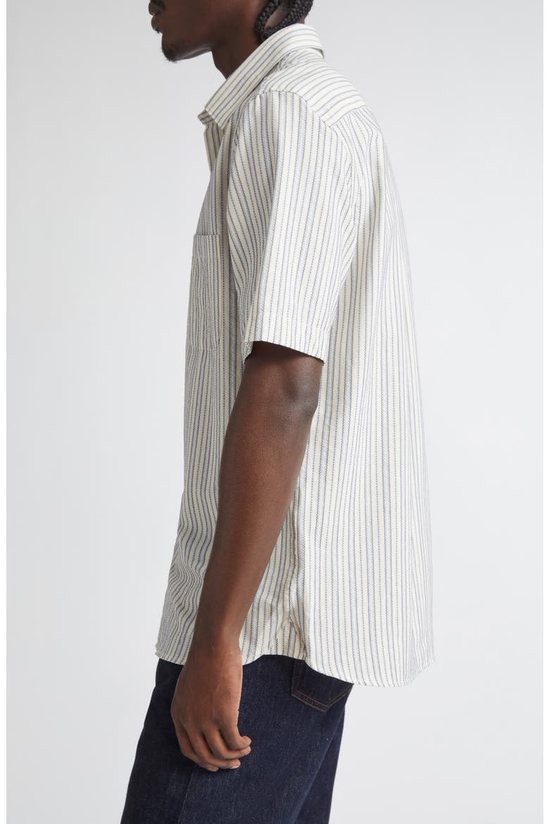 Stripe Short Sleeve Button-Up Shirt, Alternate, color, SOFT DENIM MULTI STRIPE