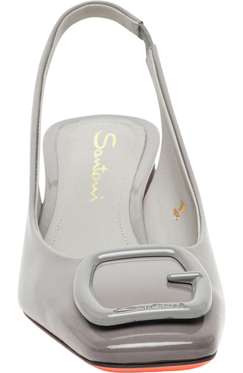 Santoni Women
s mid-heel slingback, Alternate, color, Gray