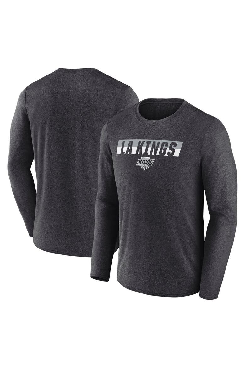 Men's Fanatics Heather Charcoal Los Angeles Kings Transition Long Sleeve T-Shirt, Main, color, Heather Charcoal