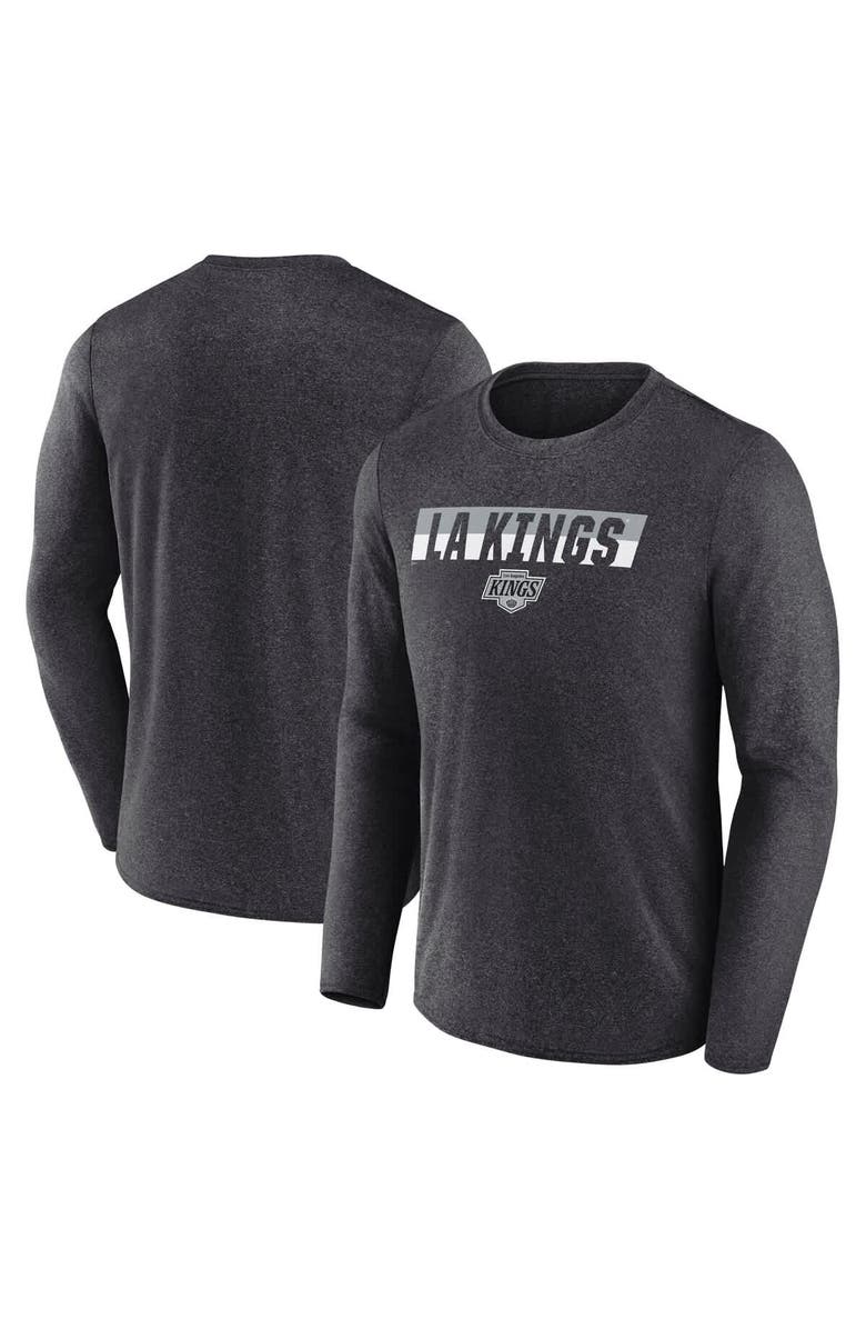 FANATICS Men's Fanatics Heather Charcoal Los Angeles Kings Transition Long Sleeve T-Shirt, Main, color, Heather Charcoal