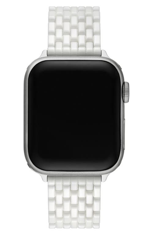 Tory Burch Eleanor Apple Watch White Ceramic Band, 36mm - 46mm In Metallic