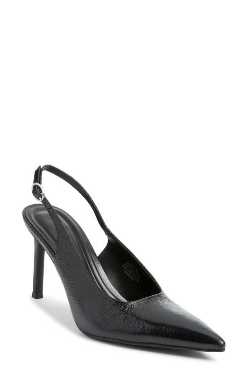 Open Edit Nahla Slingback Pointed Toe Pump in Black Metallic 