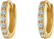 Outofoffice Gold Pavé Six Mm Huggie Hoop Earring
