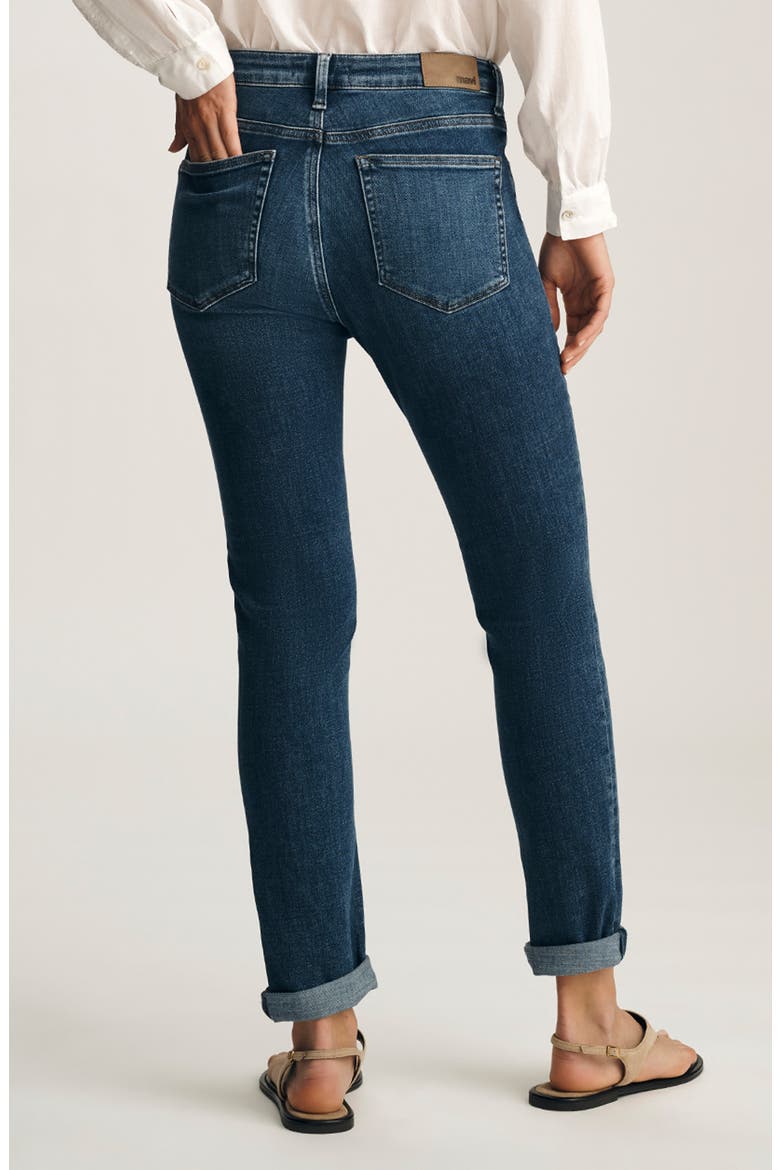 Kathleen Mid Waist Slim Boyfriend Jeans, Alternate, color, DARK BRUSHED FEATHER