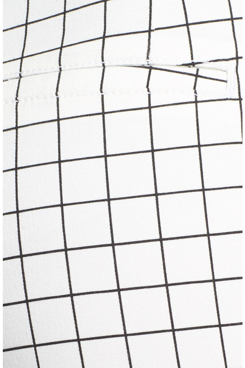 'Aeleen' Stretch Cotton Ankle Trousers, Alternate, color, BLACK/ WHITE GRID