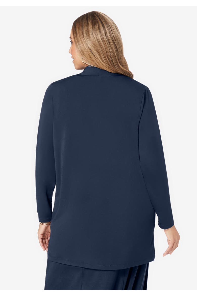 Stretch Knit Open Front Knit Topper, Alternate, color, NAVY