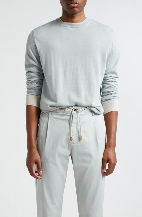 Merino Wool & Silk Crewneck Sweater