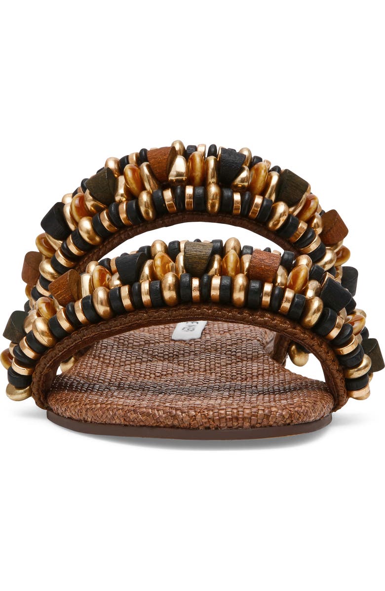 Steve Madden Messima Beaded Two-Strap Sandal, Alternate, color, Brown Raffia