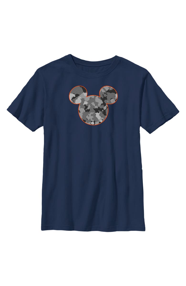 Mickey & Friends Boy's Mickey & Friends Mickey Mouse Camo Silhouette  Graphic T-Shirt, Main, color, Navy Blue