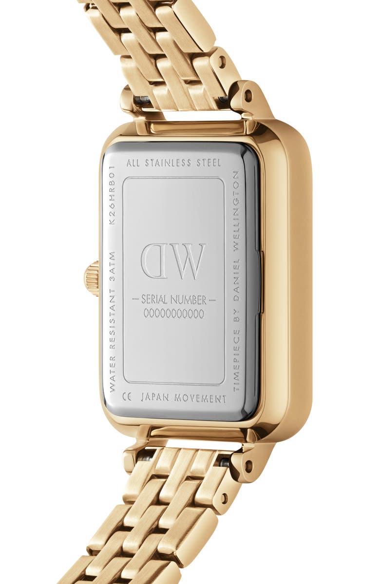 Daniel Wellington Quadro Link Bracelet Watch, 20mm x 26mm, Alternate, color, Gold