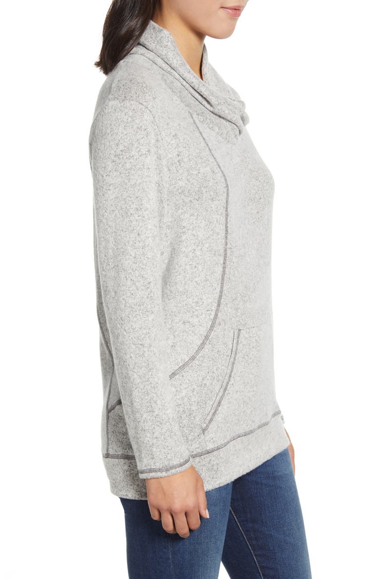 Cross Neck Seamed Pullover, Alternate, color, GREY