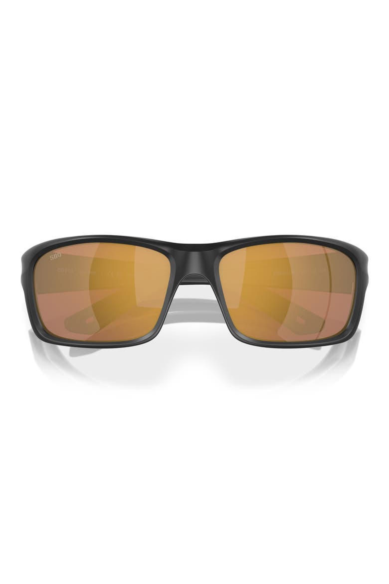 62mm Oversize Rectangular Sunglasses, Alternate, color, MATTE BLACK / GOLD MIRROR 580G