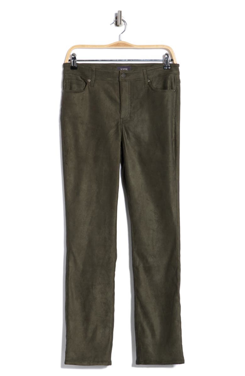 NYDJ Sheri Slim Faux Suede Pants, Alternate, color, Vine Leaf