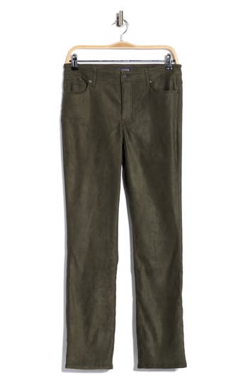 Nydj Sheri Slim Faux Suede Pants In Gray