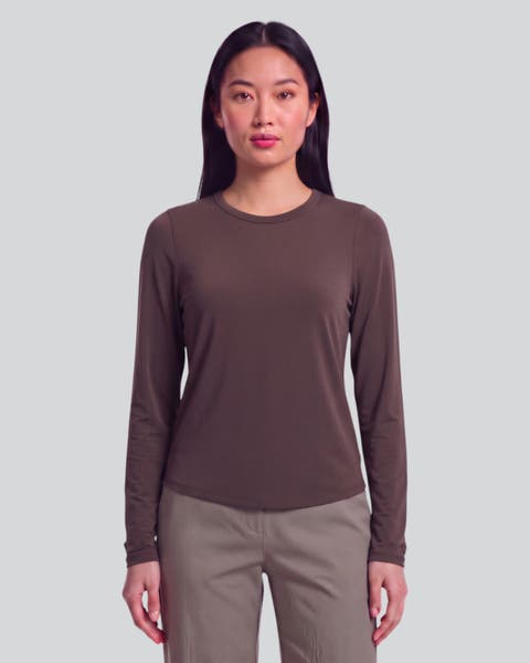 Lyocell Stretch Crew Neck Top