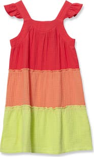 Lands' End Girls Woven Tiered Dress