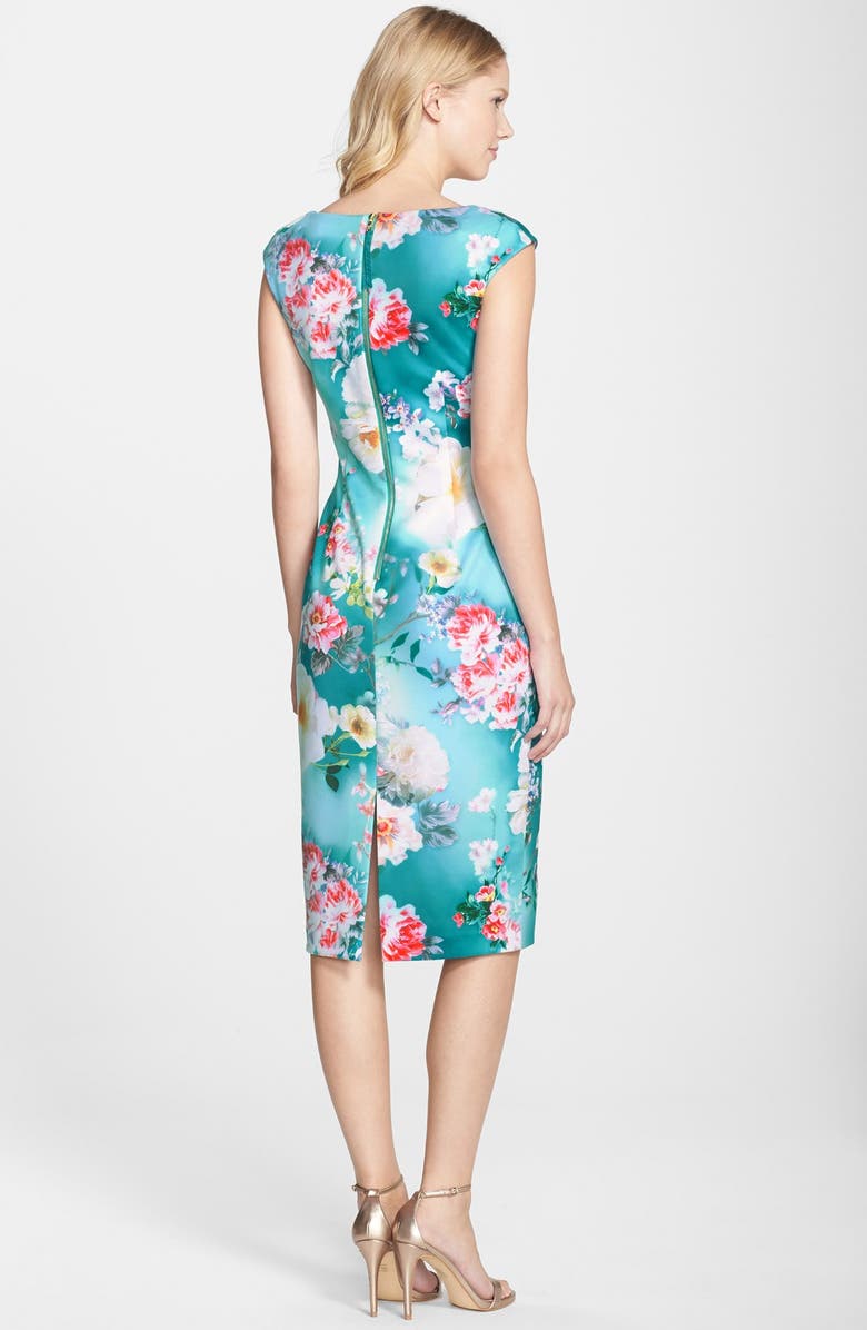 Maggy London Print Scuba Midi Dress, Alternate, color, 