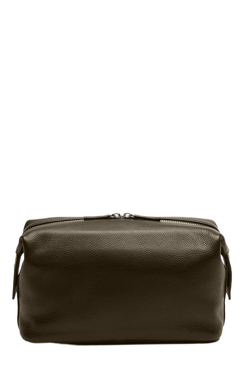 Want Les Essentiels Kenyatta Pebble Grained Leather Toiletry Bag, Alternate, color, Dark Brown