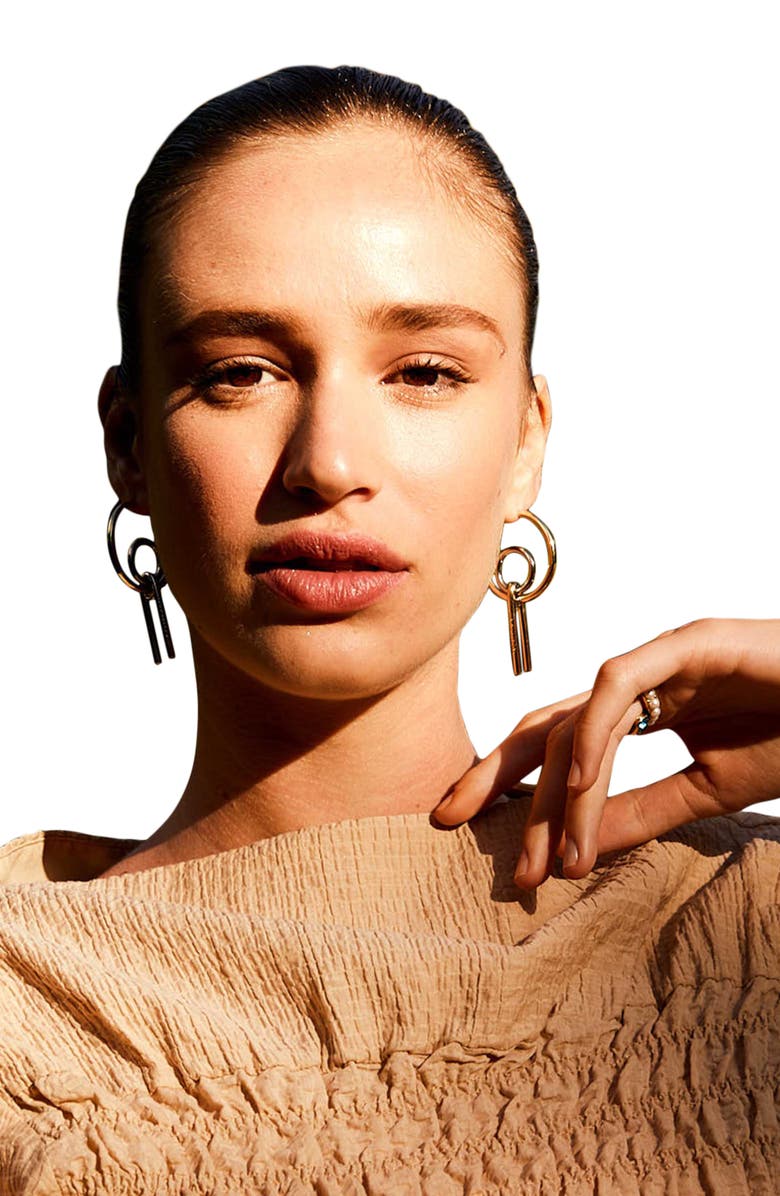 DEMARSON Icon Drop Hoop Earrings, Alternate, color,