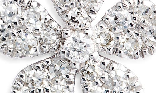 Meira T Diamond Pavé Flower Stud Earrings In Silver